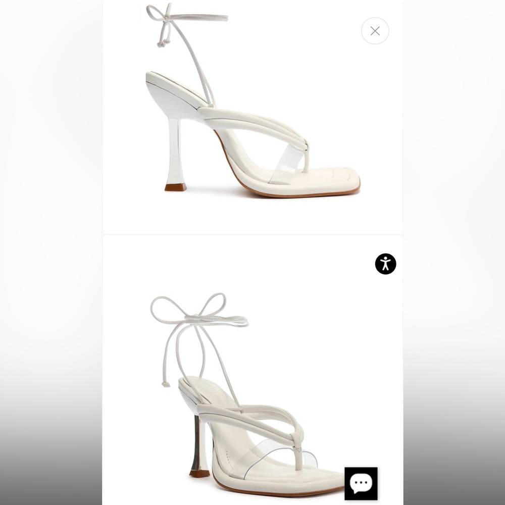 Schutz White Sandal Heel Size 8